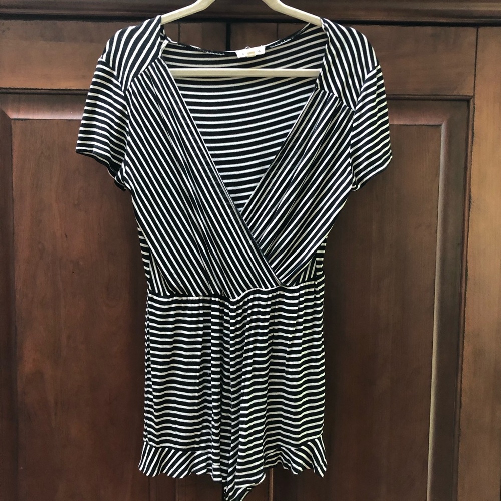 Rolla Coster Black and White Striped Romper